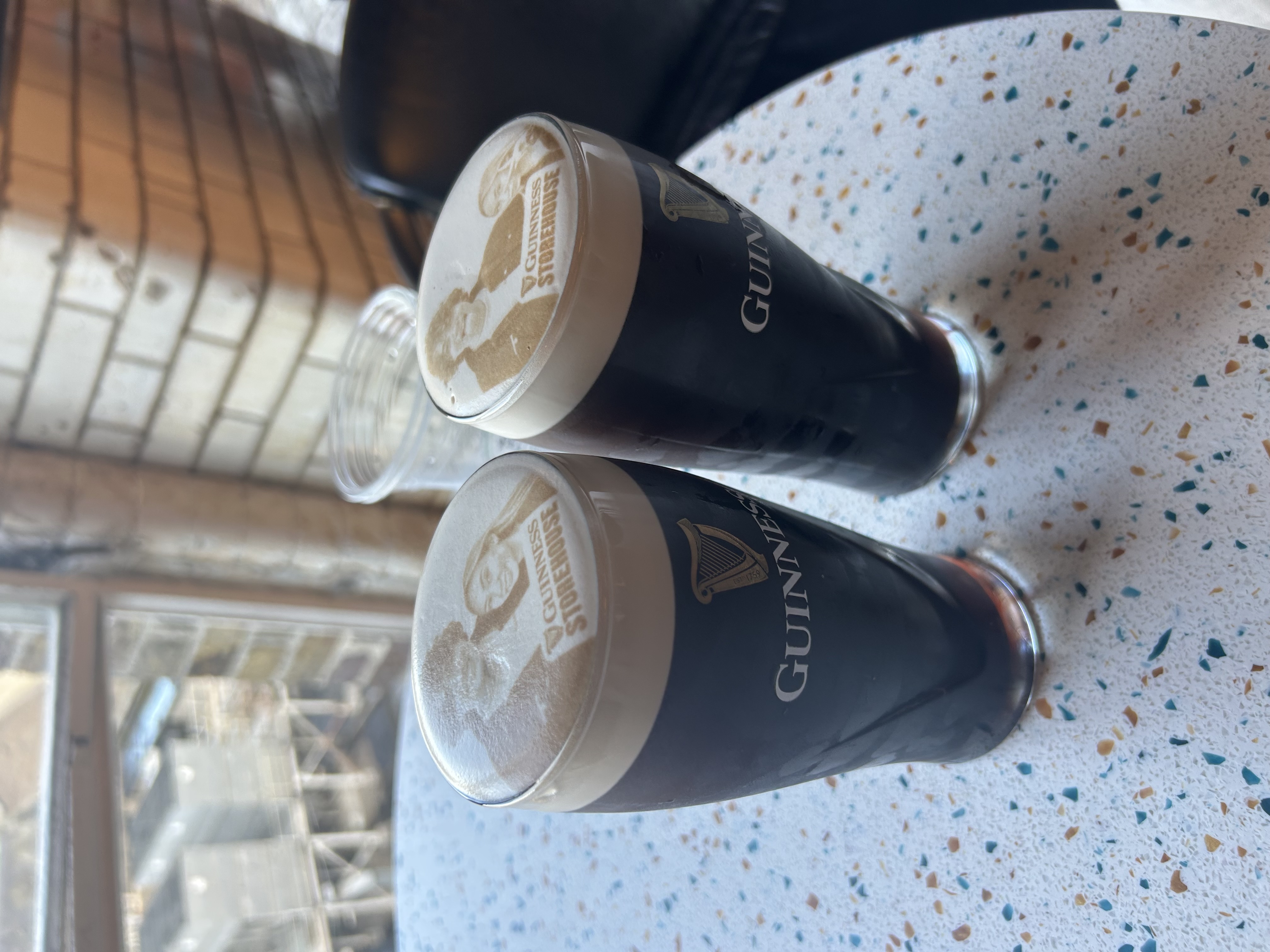 two pints at the Guinness Storehouse in Dublin